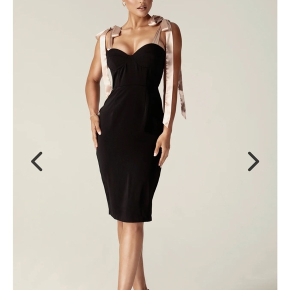 Alieva Black midi bow tie dress - Picture 7 of 8